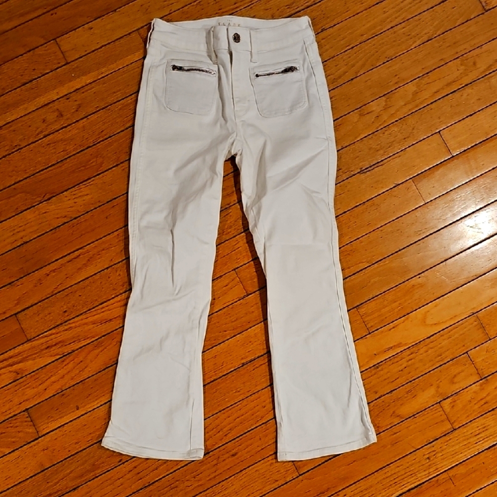 White House Black Market The Flare Crop Pants with Zipper Pockets 00